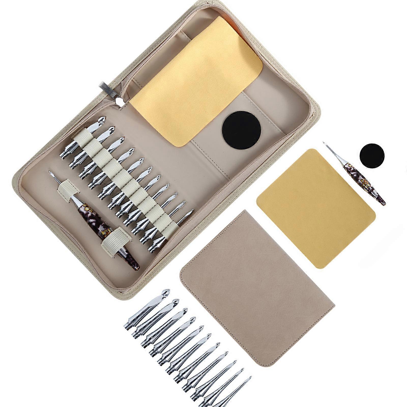 Interchangeable Crochet Hook with 11Pcs Replaceable Tip 3.5mm-10mm Ergonomic Tunisian Crochet Hook Knitting Needle Tool Multicolor