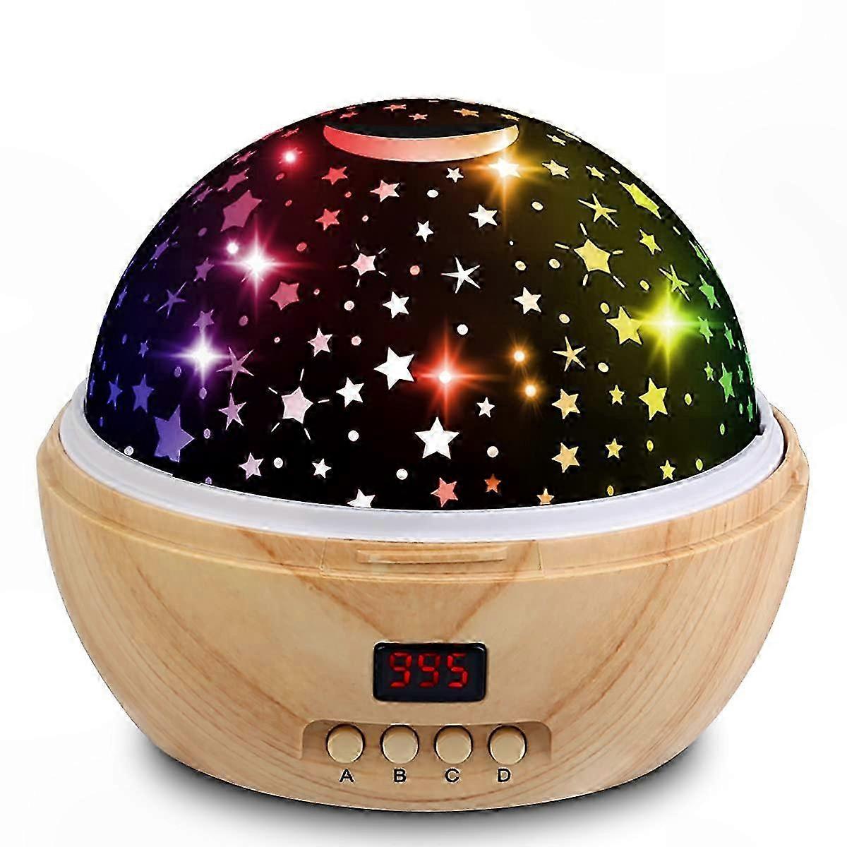 Rotating Star Projector Night Light with Timer for Kids Nursery