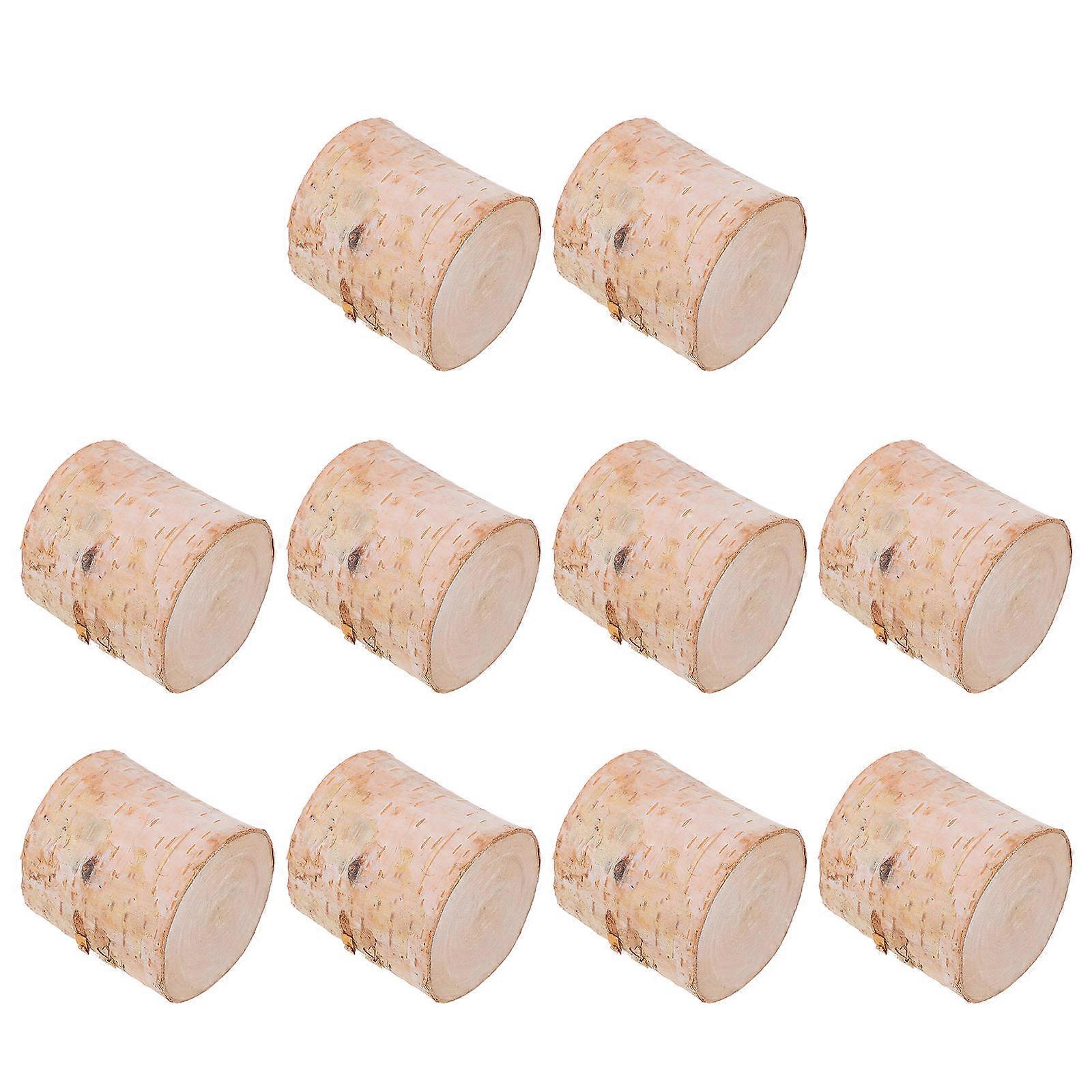 Wooden Candlestick Creative Candle Holder for Decor 10Pcs Beige Set