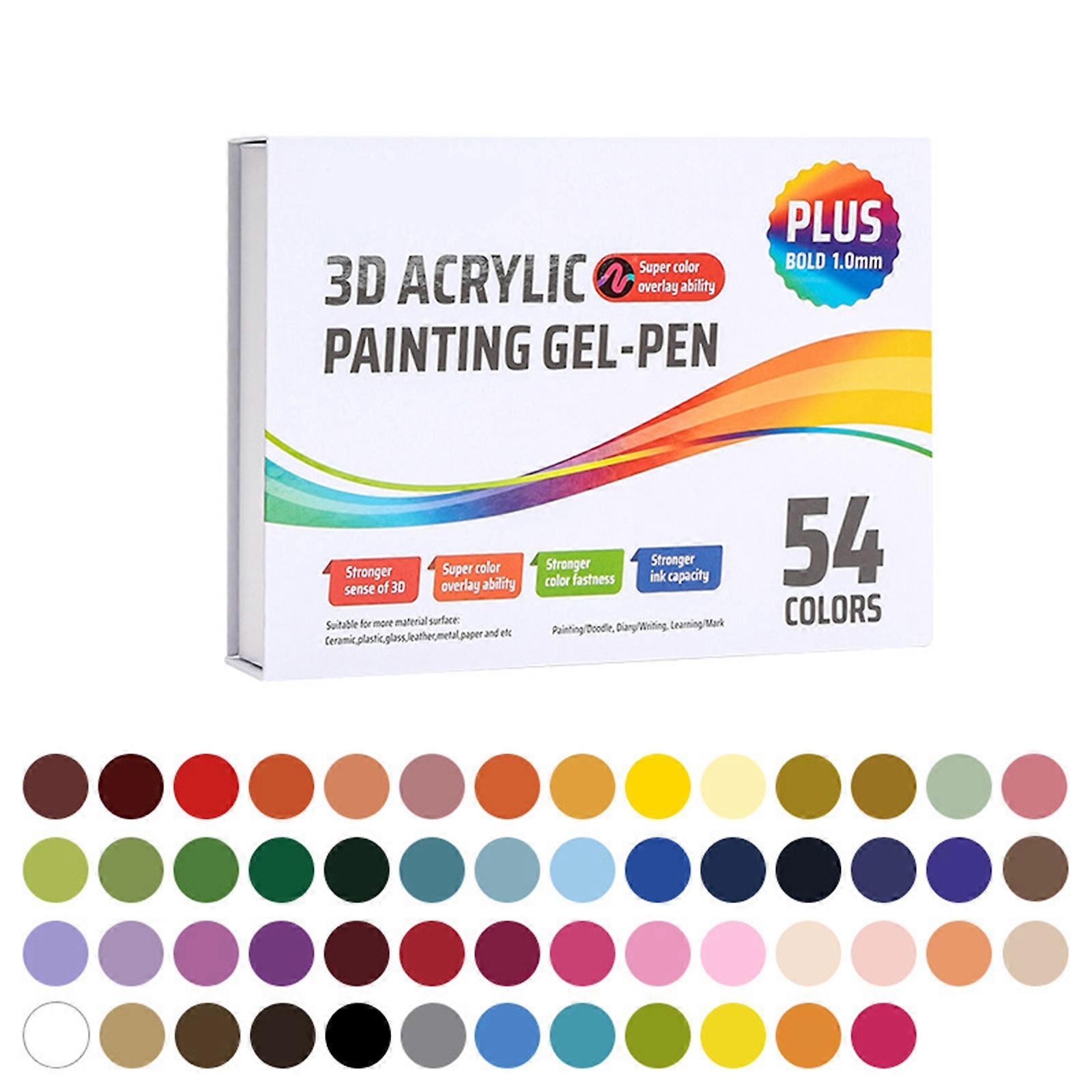 Multicolored Acrylic Darwing Gel Pen Colorful Journaling Pen 1.0mm for Journal Card Making Scrapbooking Color Coding Multicolor