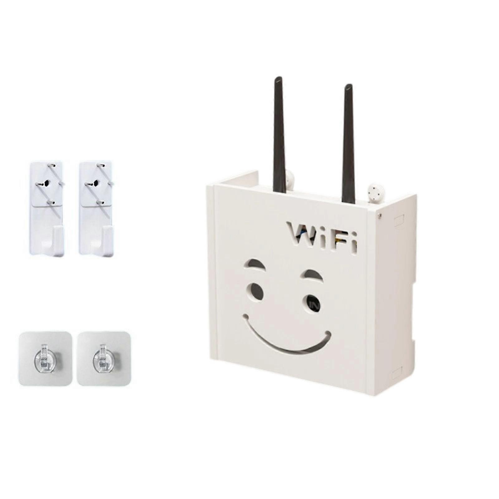 Adhesive Wall Mount Networking Device Holder Dustproof ABS Material Space Saving Solution Multicolor