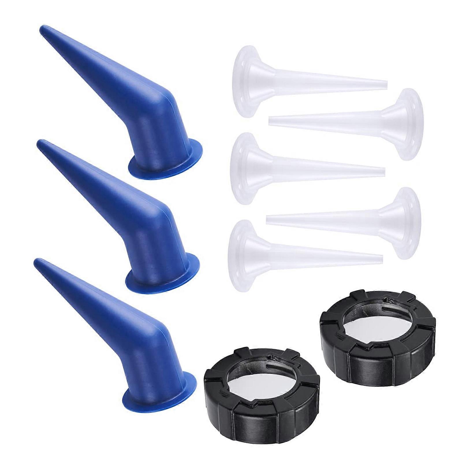 10pcs Caulks Handle  Nozzle Replacement set Plastic Caps & Angled Cones Nozzles Kitchen Bathroom Sealing for Efficient Sealing Multicolor