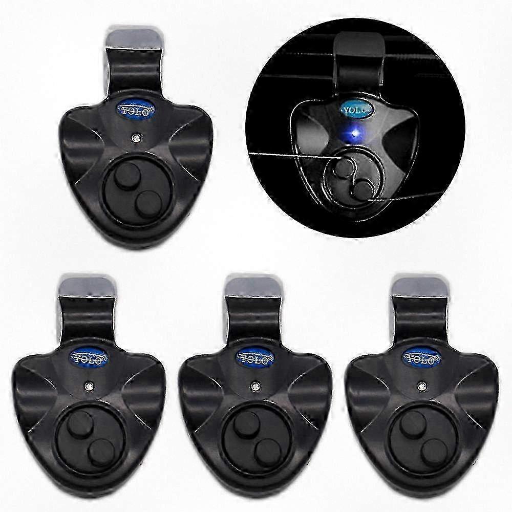 4pcs Fishing Alarm with Sound and LED Light Indicator for Bite Detection
