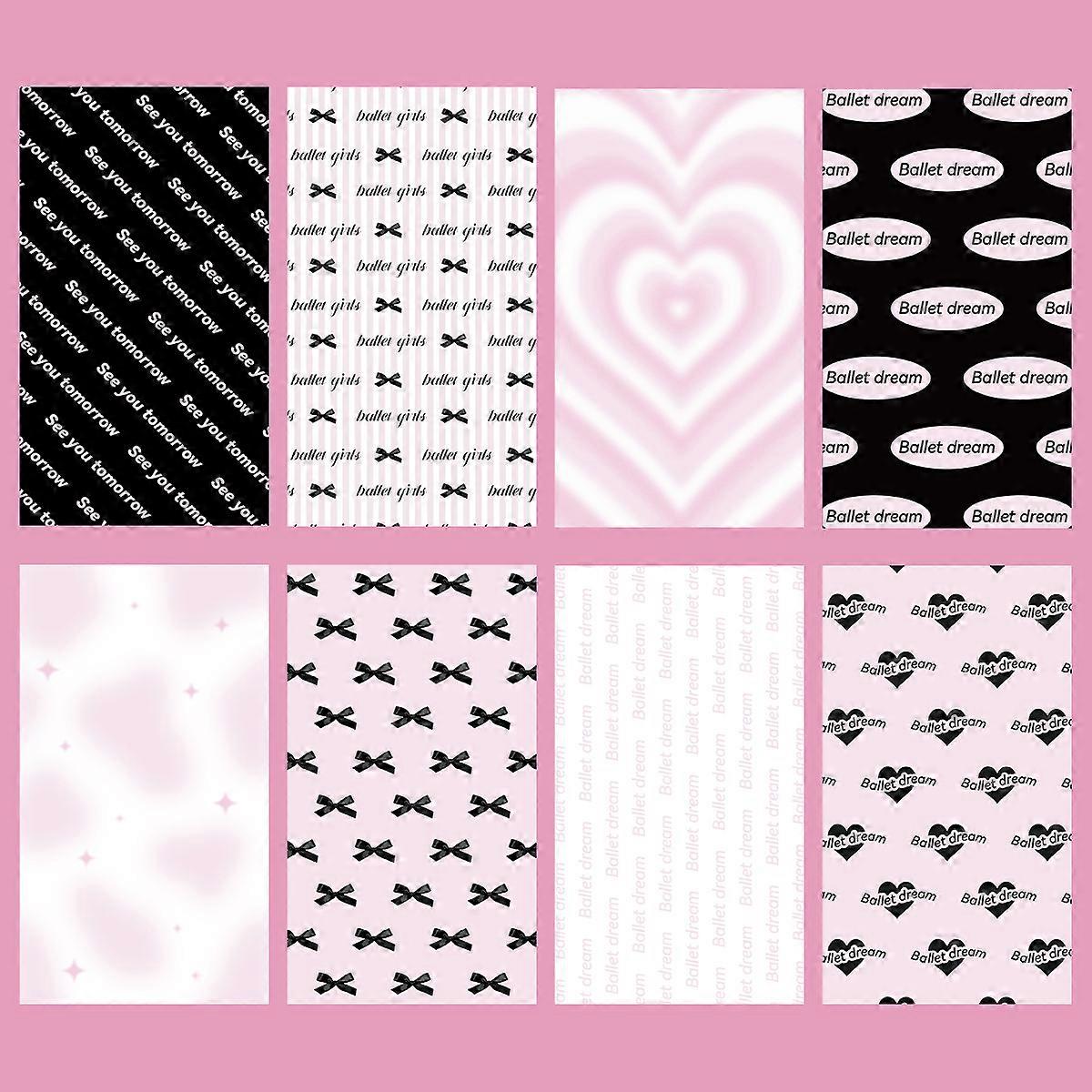 Multiple 8-piece sets of girly-themed mobile phone back cards DIY decoration base stickers, which can be used as drip tape with adhesive bac