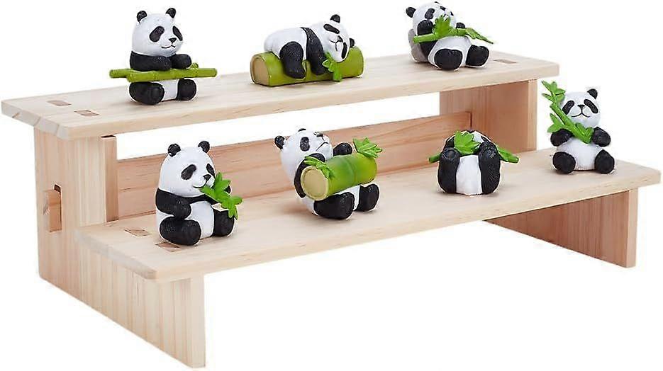 2-Tier Wooden Display Riser Shelf Tabletop Small Food Stand Wooden Display Riser Stand Wood Display Stand for Perfume Cosmetics Figure Collection Blan