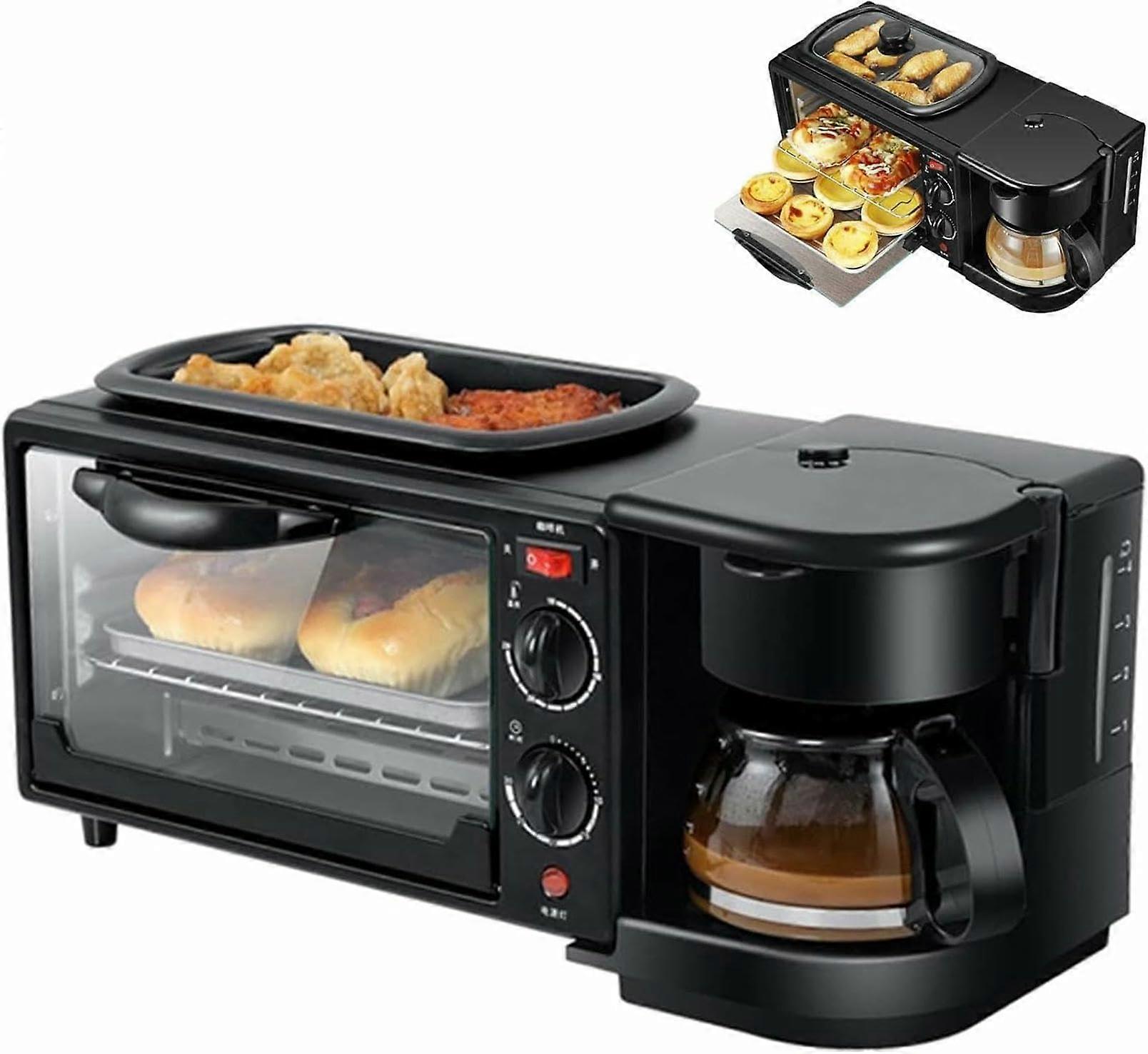 3in1 Breakfast Station with Coffee Maker, NonStick Griddle and 4Slice Toaster Oven for Small Kitchens Ref: 8264