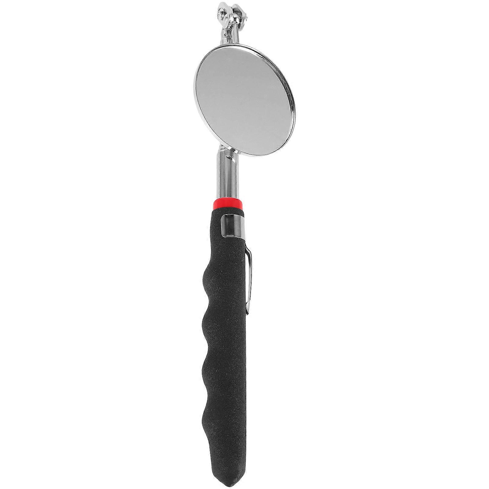 Car Inspection Mirror Tool With Wide Field Of View For Mechanical Maintenance Stainless Steel Circular 1Pcs