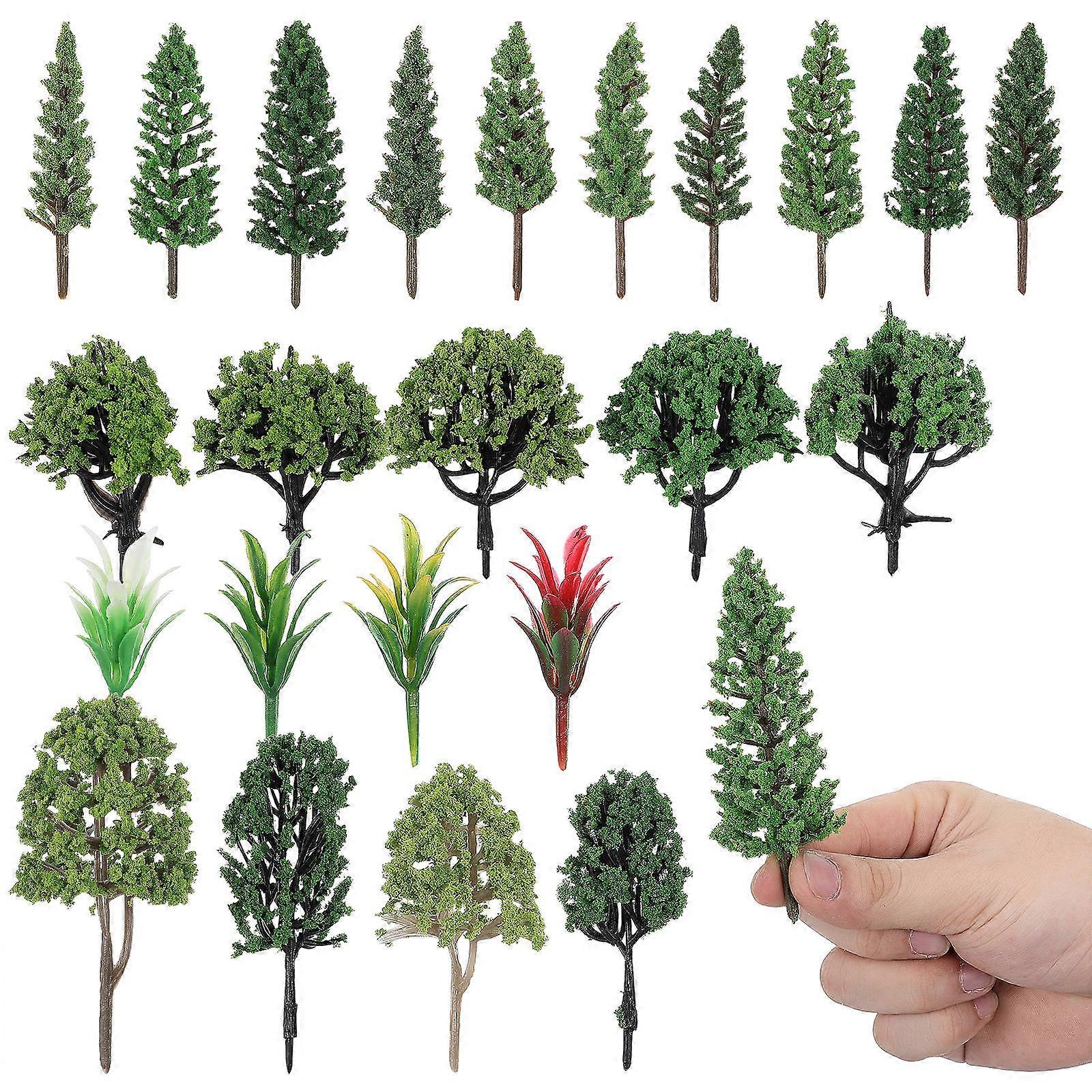 Mini Model Trees for Diorama 40Pcs Green Plastic Landscape Scenery Craft