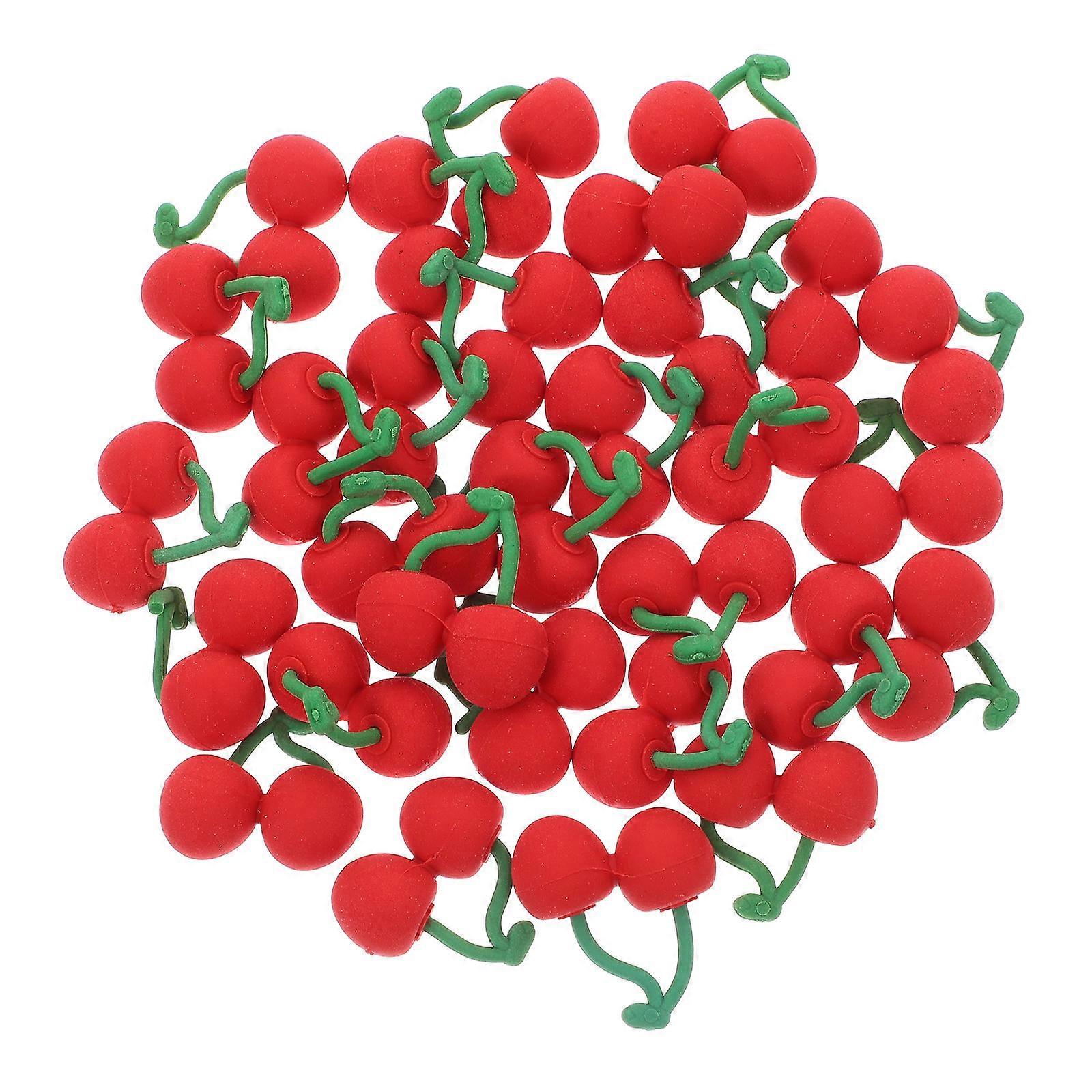 Red Cherry Mini Erasers for Kids with Tpr Material 30Pcs Bulk