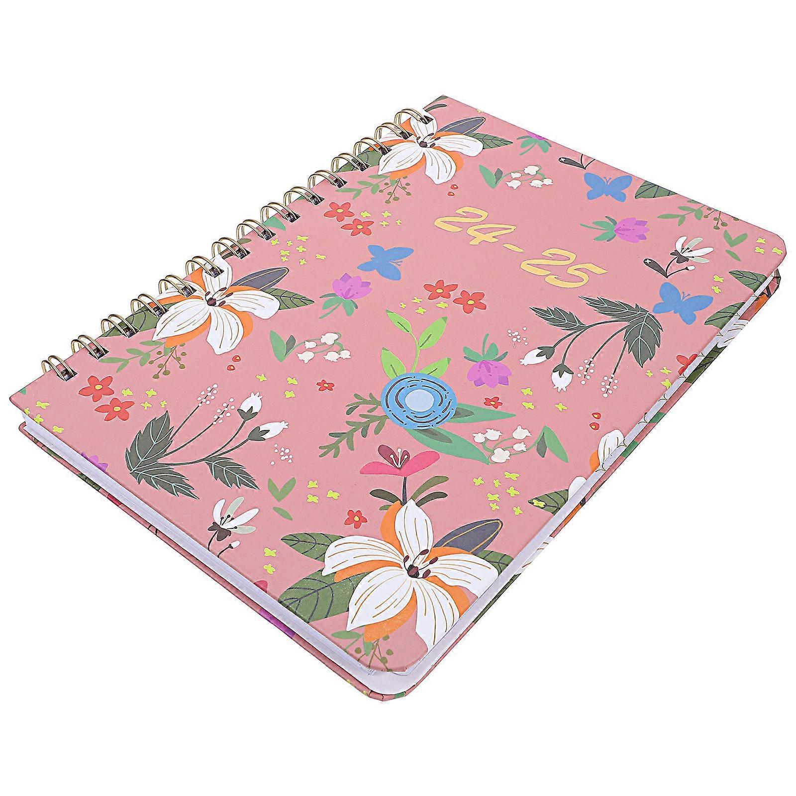 2024-2025 Pink Weekly Monthly Planner for Writing Use with Twin-Wire Binding