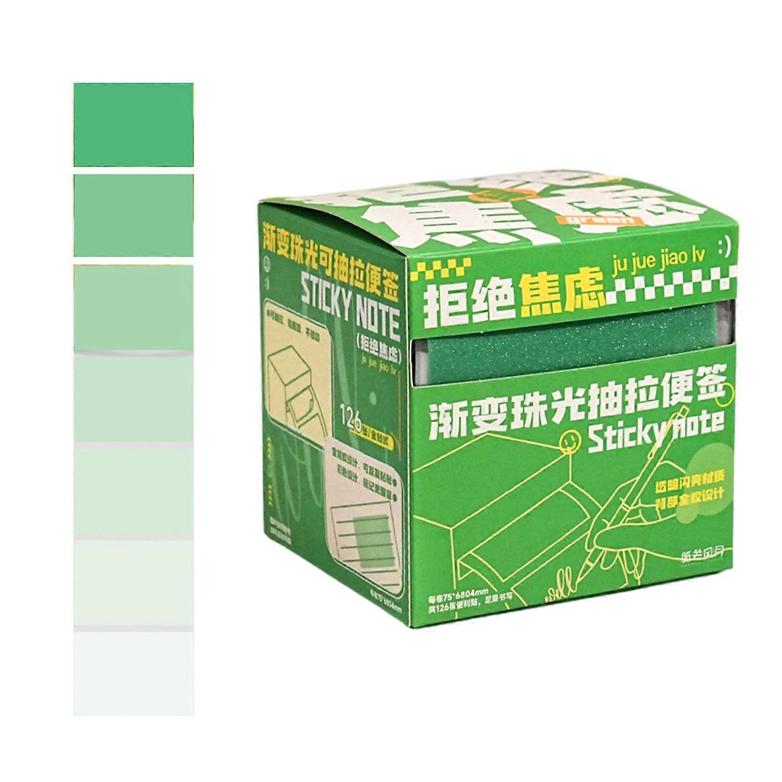 126 Sheets Viscous Note Tape Small Notepads for Notes, Pull Out Viscous Notes, Pull out Viscous Notes Viscous Note Tape  green