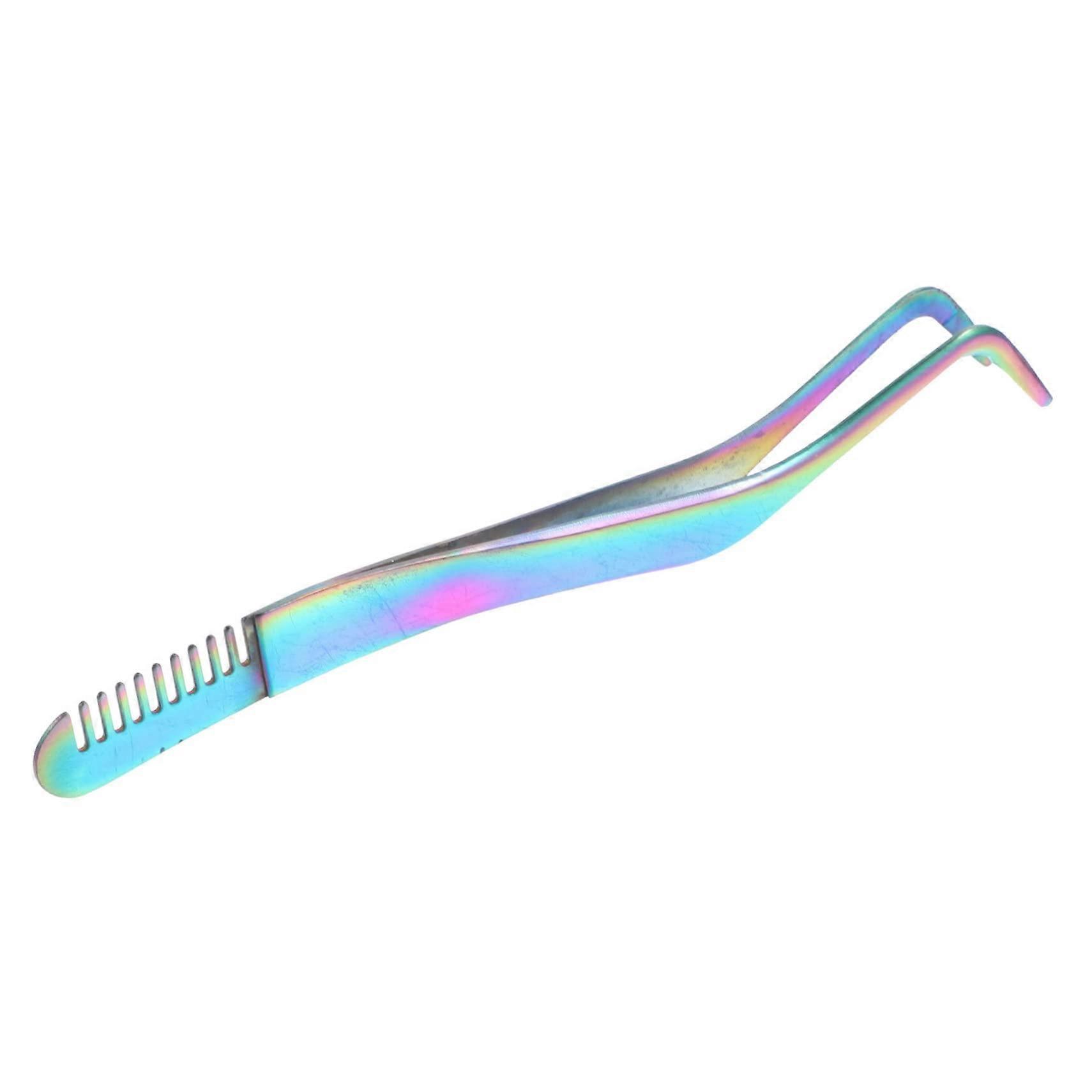 Eyelash Extension Tweezers Comb Stainless Steel Lash Applicator Tool with Precise Tip Control
