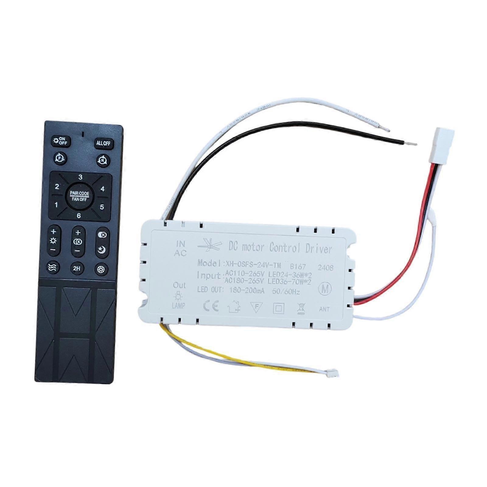 Ceiling Fan Remote Control Kit with 110-265V Receiver, Wireless Remote, Compatible with Most Ceiling Fans