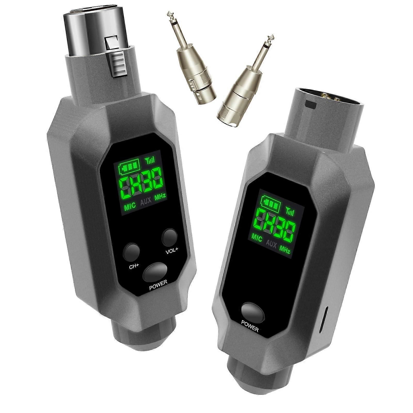 Wireless Microphone System with XLR Transmitter and Receiver, 164ft Range, 8Hr Battery for Mics