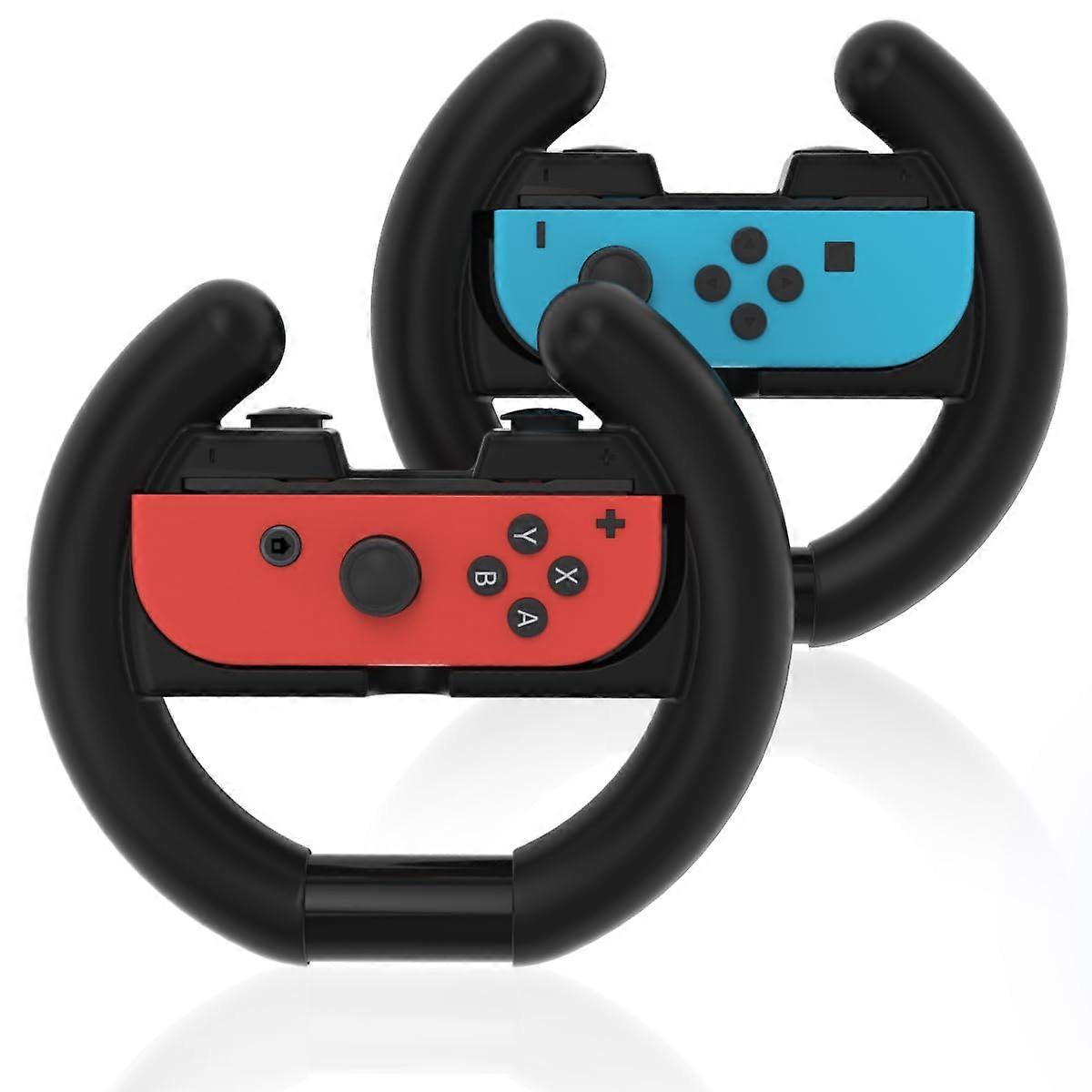 Steering Wheel for Nintendo Switch, Mario Kart 8 Deluxe, Ergonomic Racing Wheels 2 Pack for OLED JoyCon