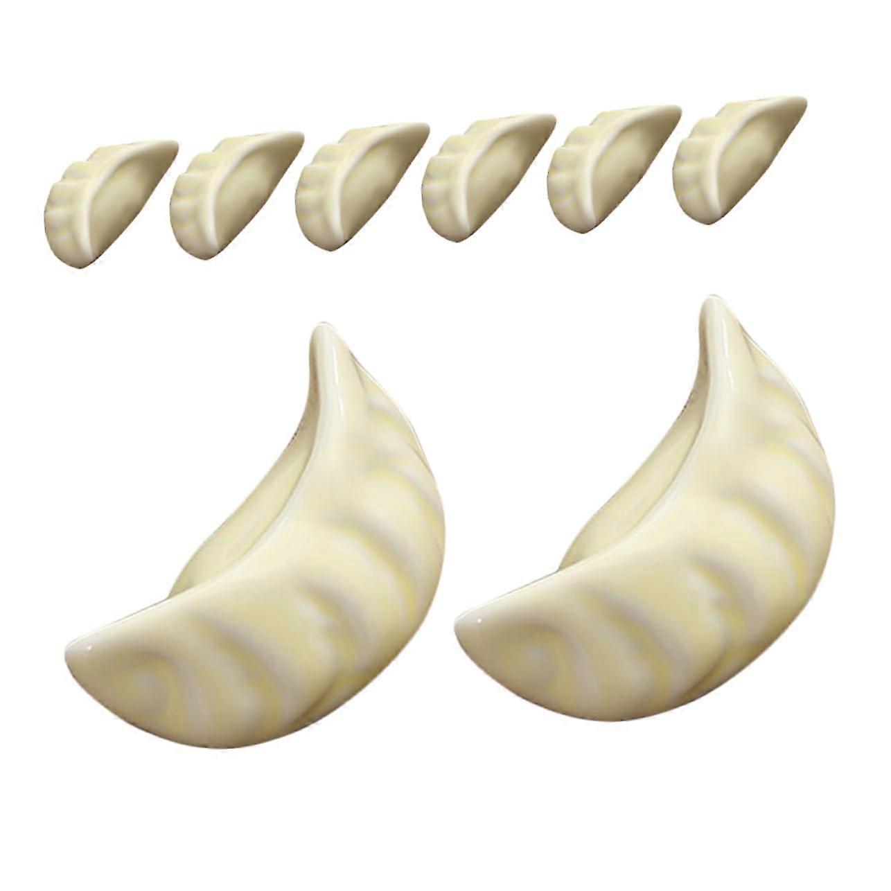 8pcs Ceramic Dumpling Shape Chopstick Holders Prevent Utensil Rolling for Home and Restaurant