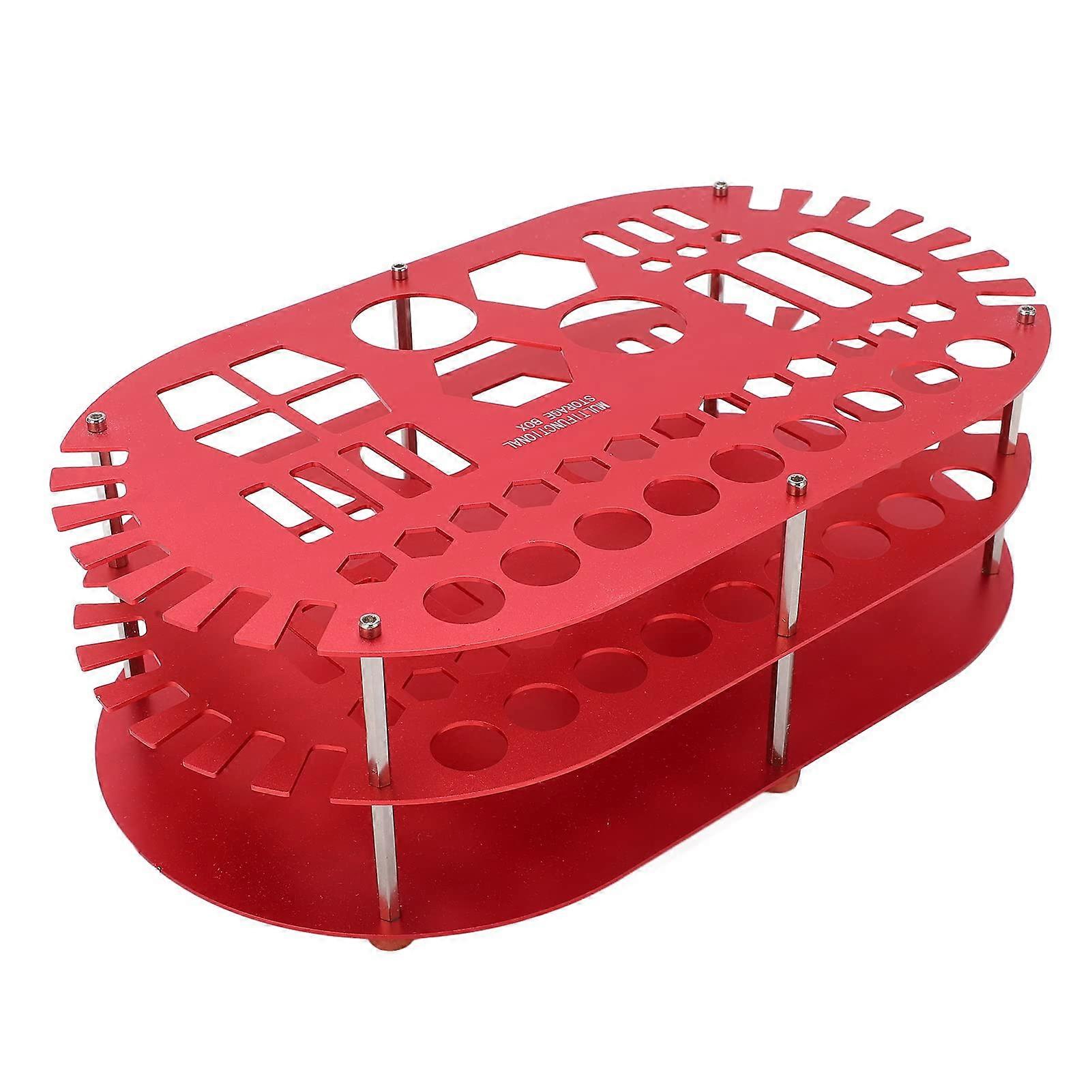 Tool Organizer Rack, 2Tier Aluminum Alloy Desktop Holder with 42 Slots, Large Capacity for Workshop Tools