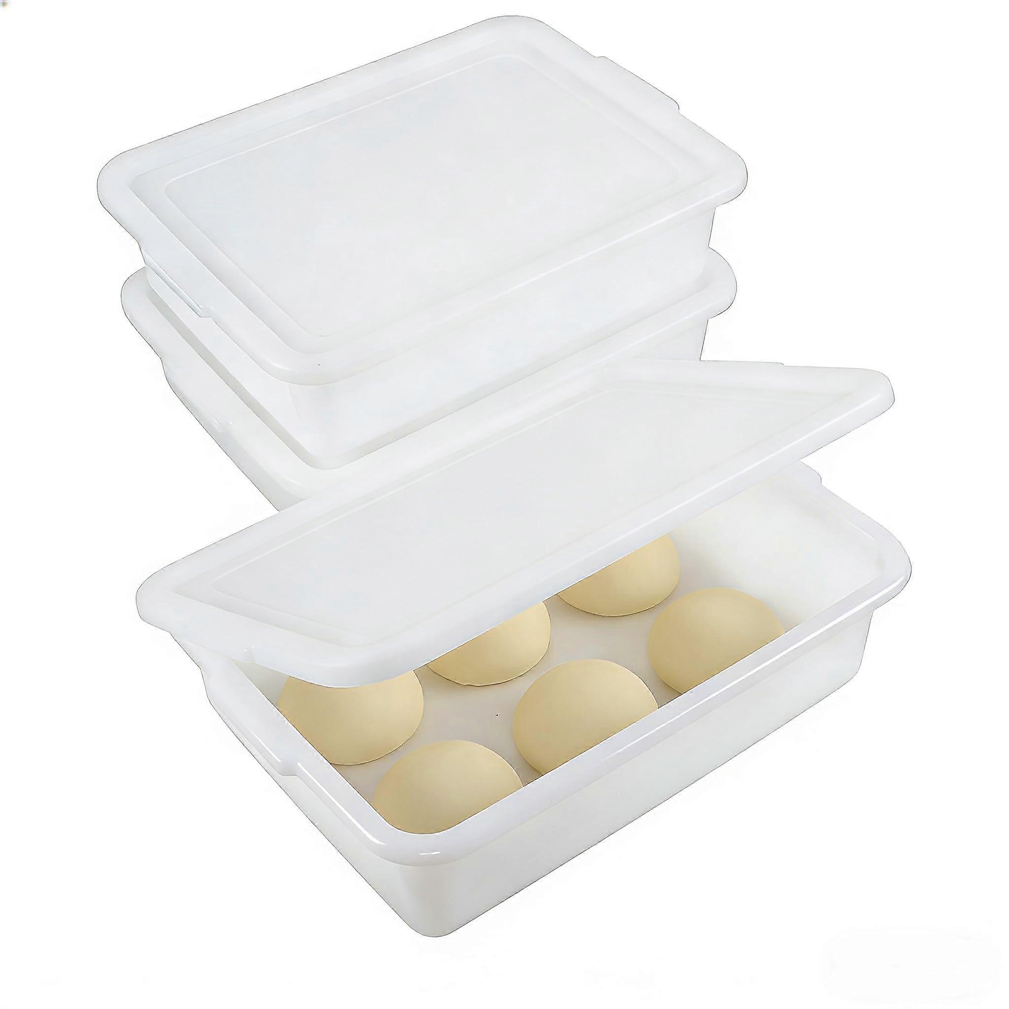 Pack of 3 Pizza Dough Proofing Box with Lid, Stackable BPA  Bread Dough Container