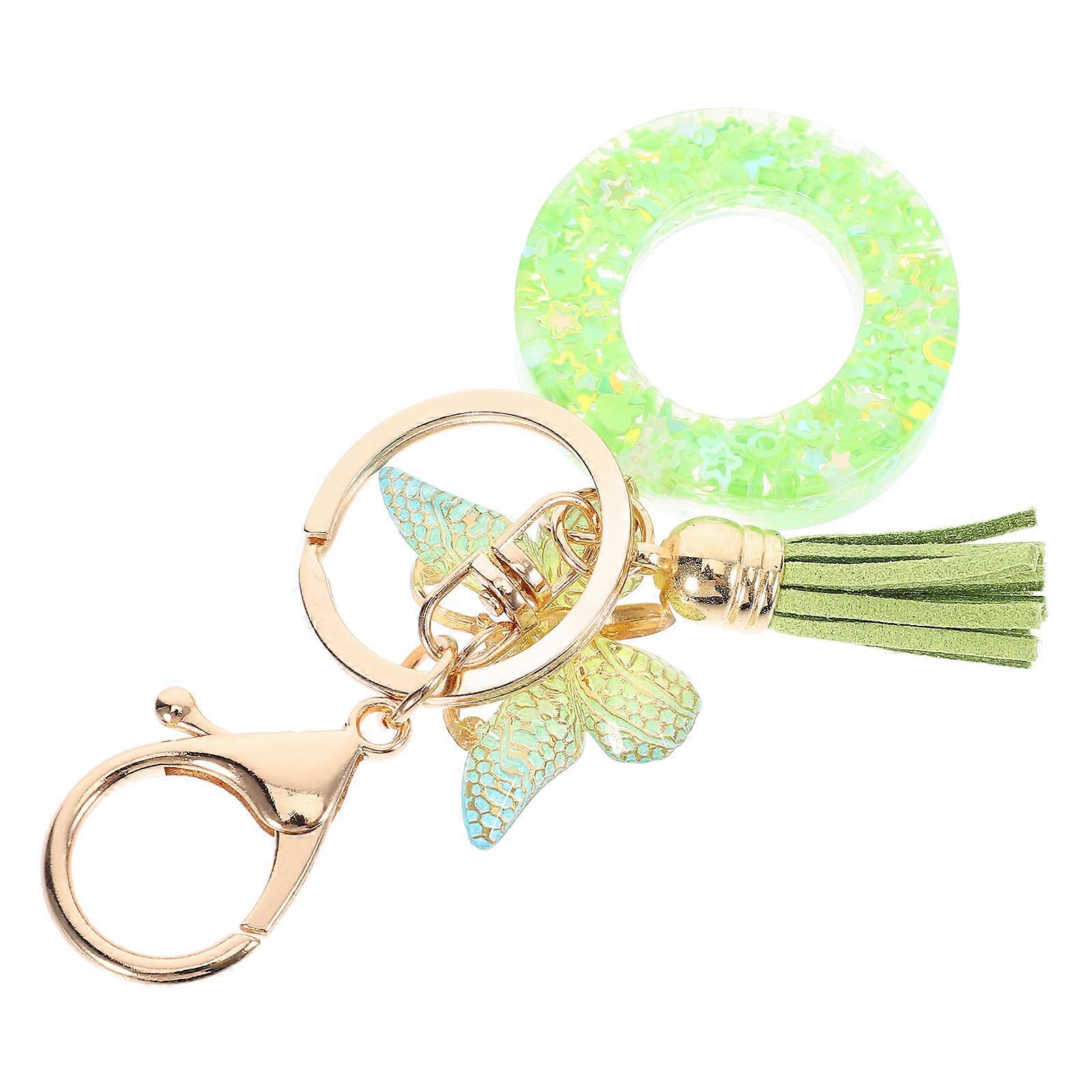Keychain Decorations Round Style Small Initial Keychain For Backpack Accessories 1Pcs
