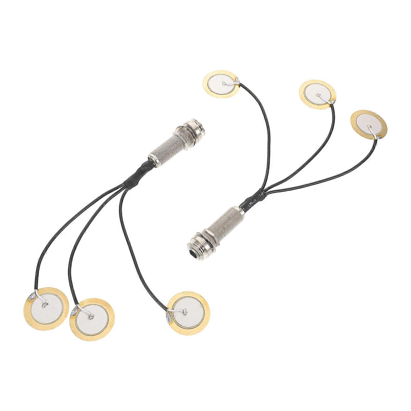 Electric Box Kalimba Pickup for Acoustic Instruments 2Pcs Piezo Microphone