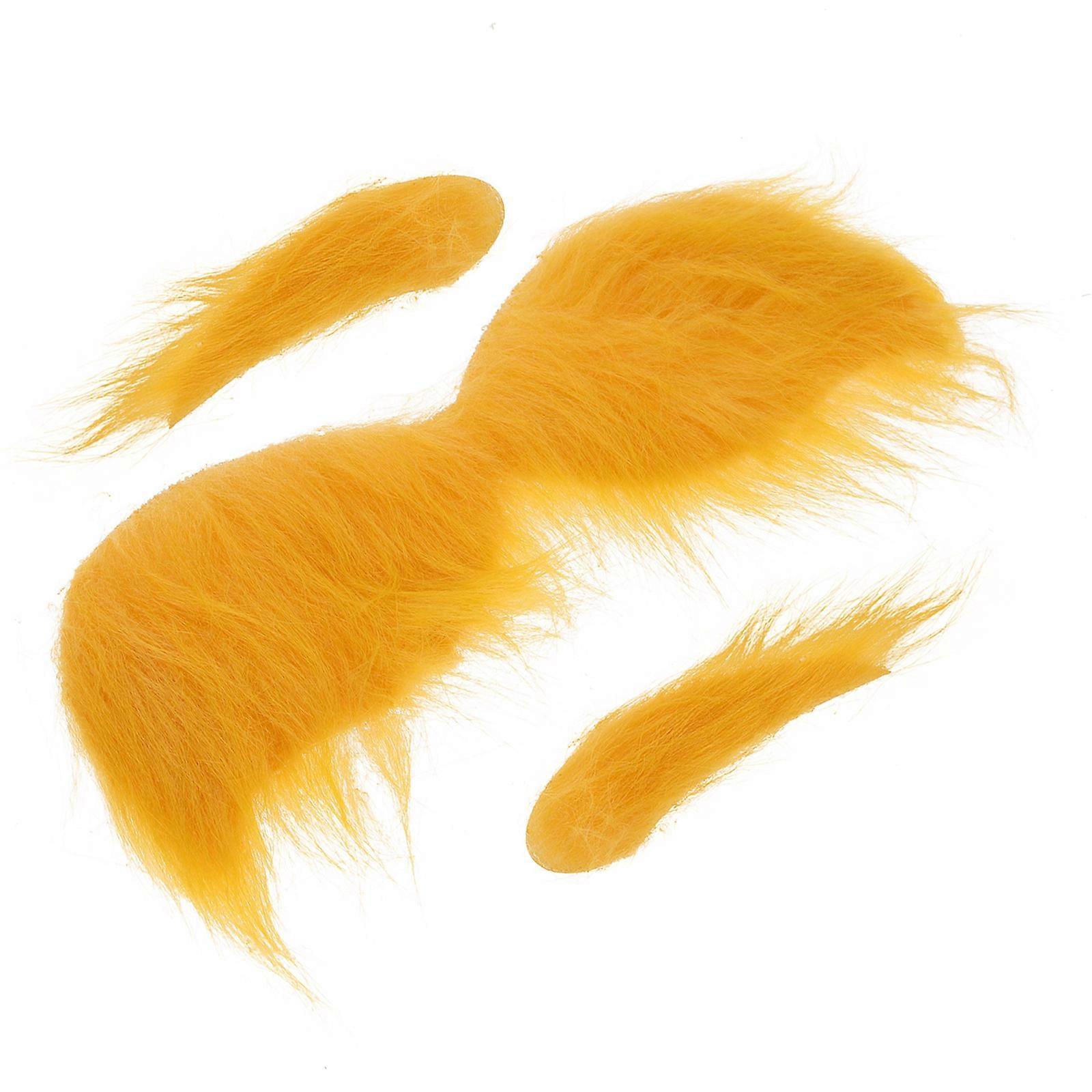 Yellow Fake Eyebrow Decorative Beard for Decoration 1Set Performance