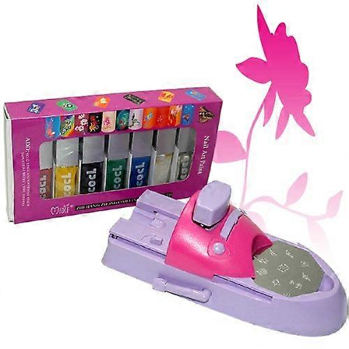 Nail Art Printer with Over 100 Designs for DIY and Salon Use, Beginner Friendly Compact Design