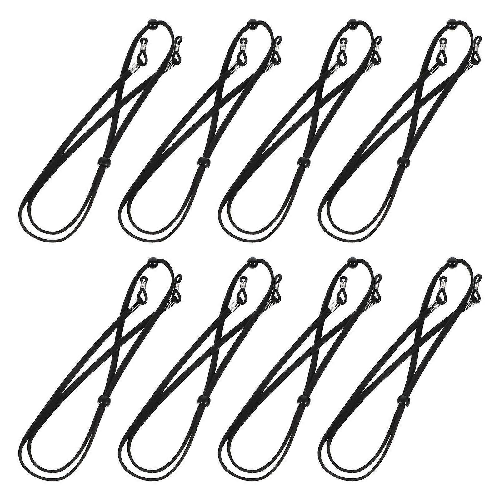 Black Cloth Eyeglass Chains for Glasses Use 8Pcs Durable Eyewear Strap