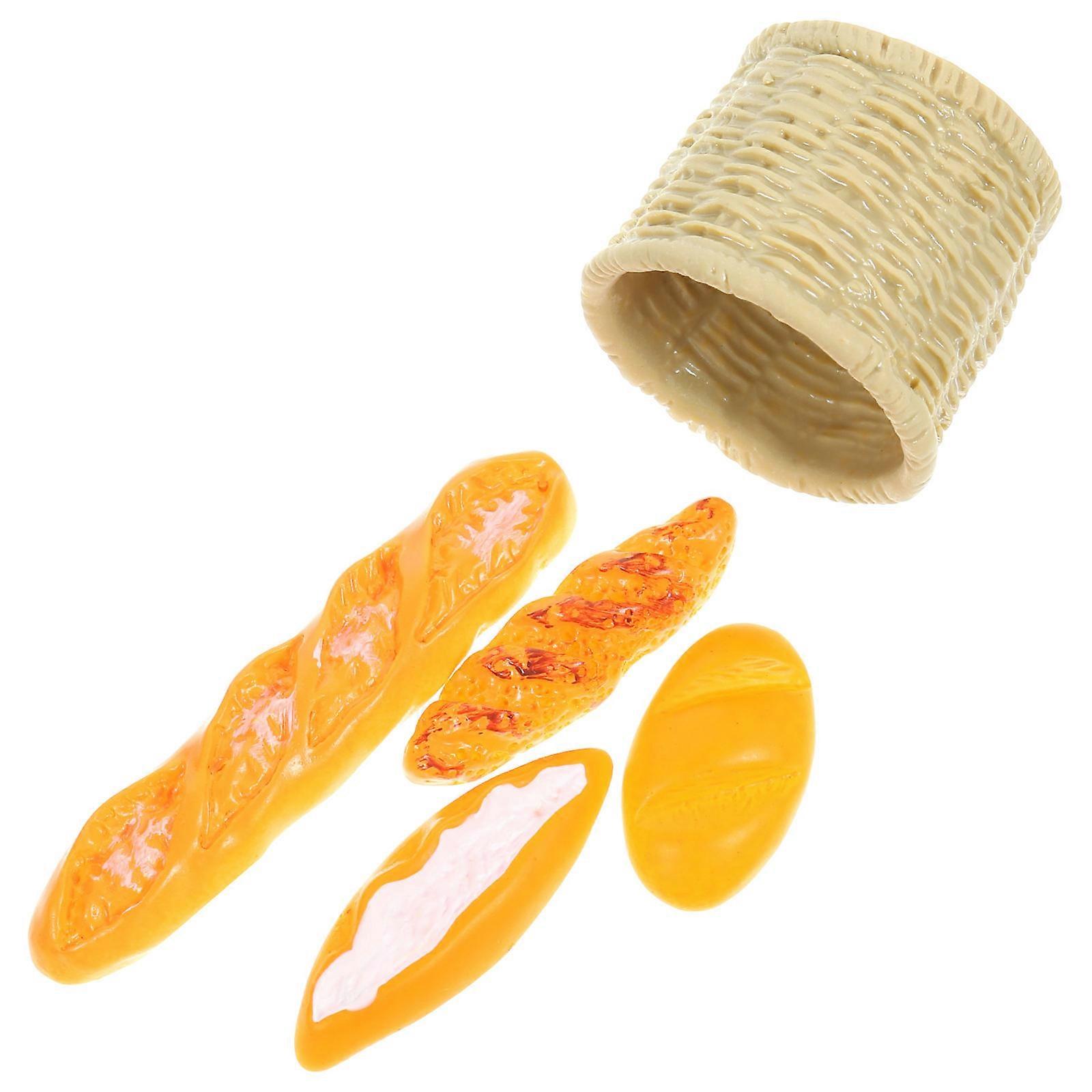 Microscale Mini Bread Basket Model for DIY Mini House Decoration 1Set