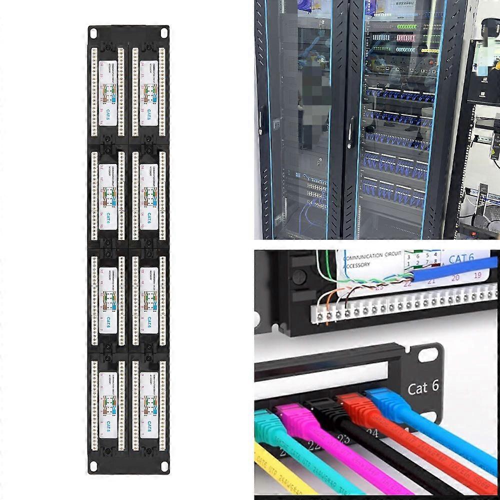 Terminal Block, Data Patch Panel, Network Cabinet Patch Panel 19, High Speed, 1UCAT6 48 Port Network Patch Panel with Category 6 Module, 19.48x3.54inc