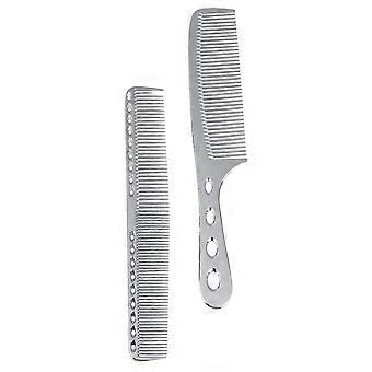 Hairdressing Comb Anti Static Styling Comb Men Women Silver 21x2.1cm Blood Circulation 2Pcs