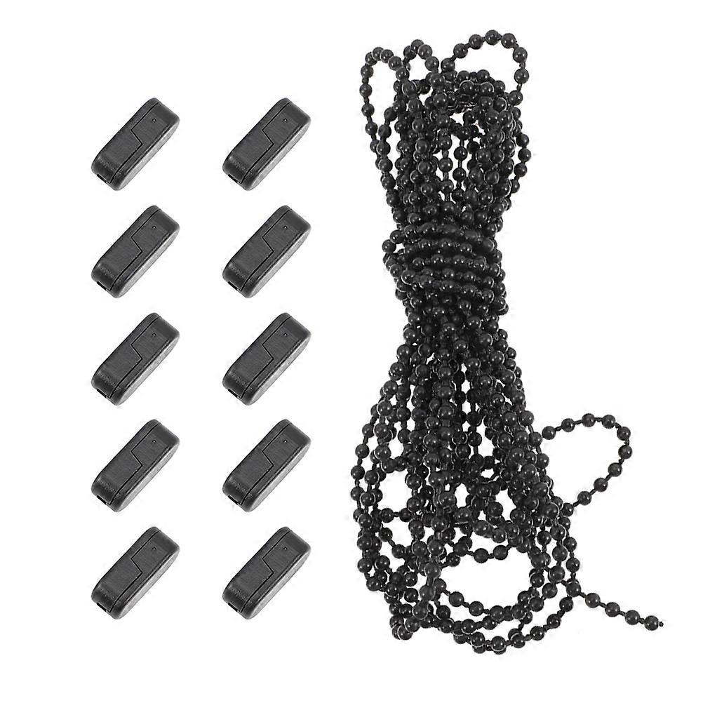 Black Pom Beaded Ball Pull Chain for Roller Blinds with 1Set Curtain Accessories