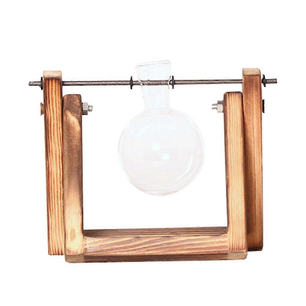 Creative Hydroponic Plant Transparent Wooden Frame Vase Desktop Small Simple