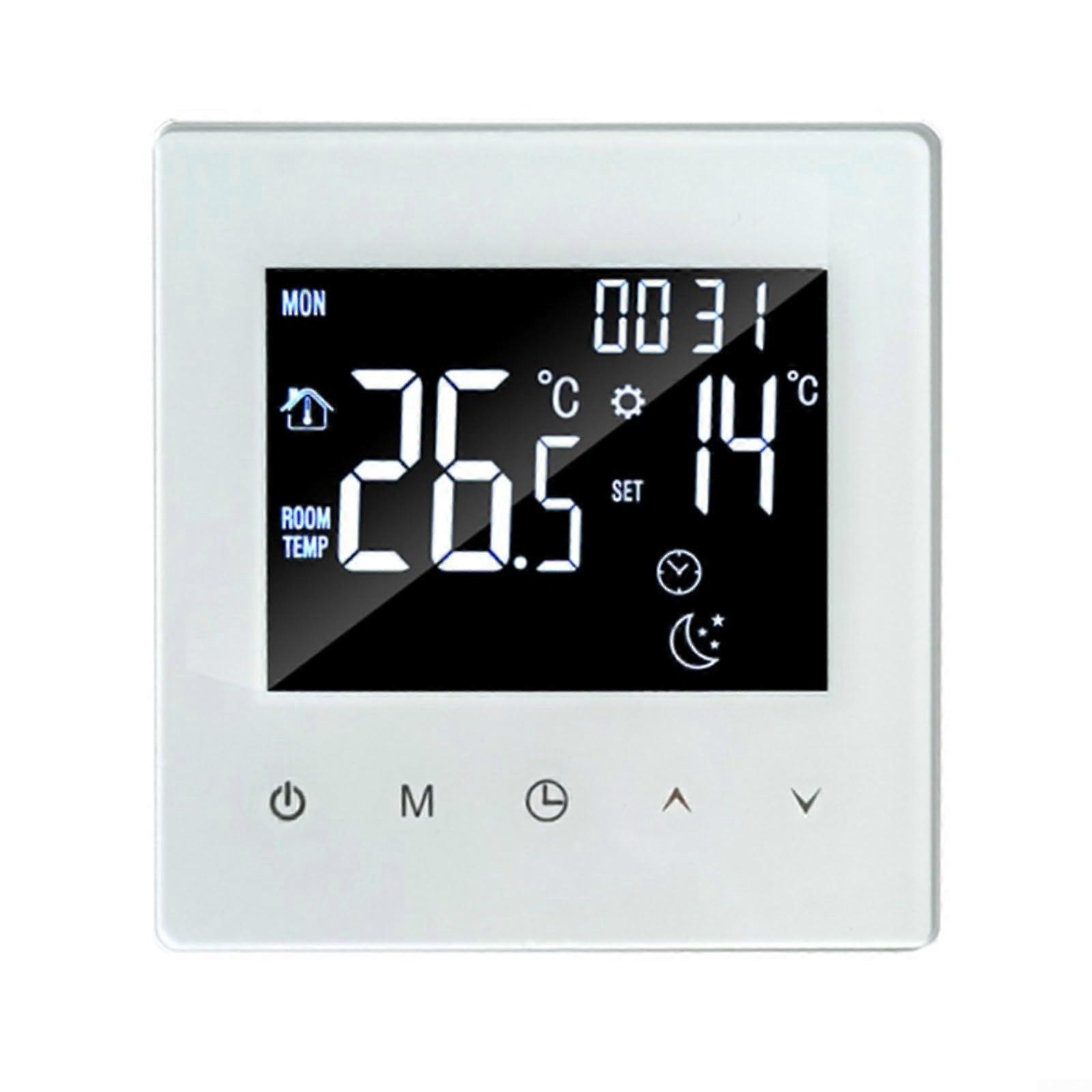 Electric Floor Heating Thermostat with Large Touch Screen, Programmable 90V240V Adjustable 590°C