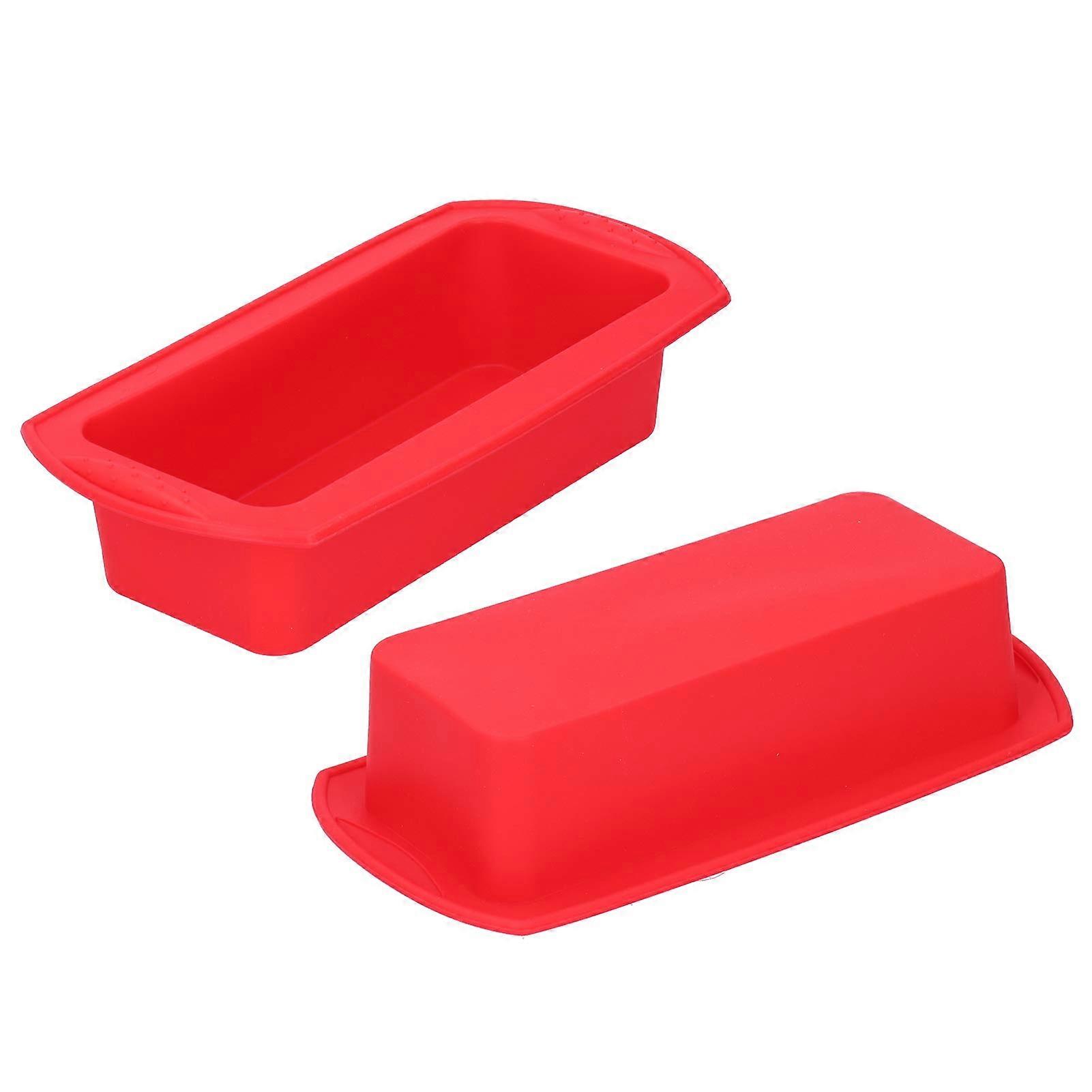 2Pcs Silicone Bread Loaf Pan Nonstick Rectangular Baking Mold Dishwasher Safe Heat Resistant