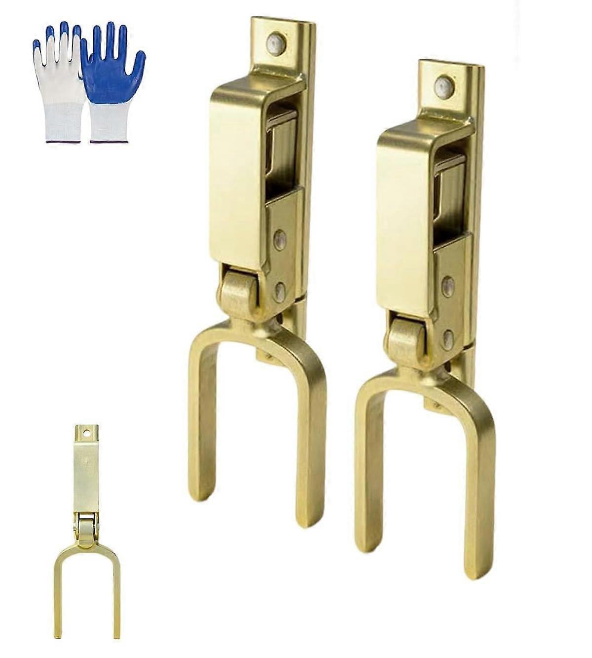 Heavy Duty OneHand Automatic Gate Latch, Rust Resistant Steel for Farm, Ranch, Backyard (2 Pcs)