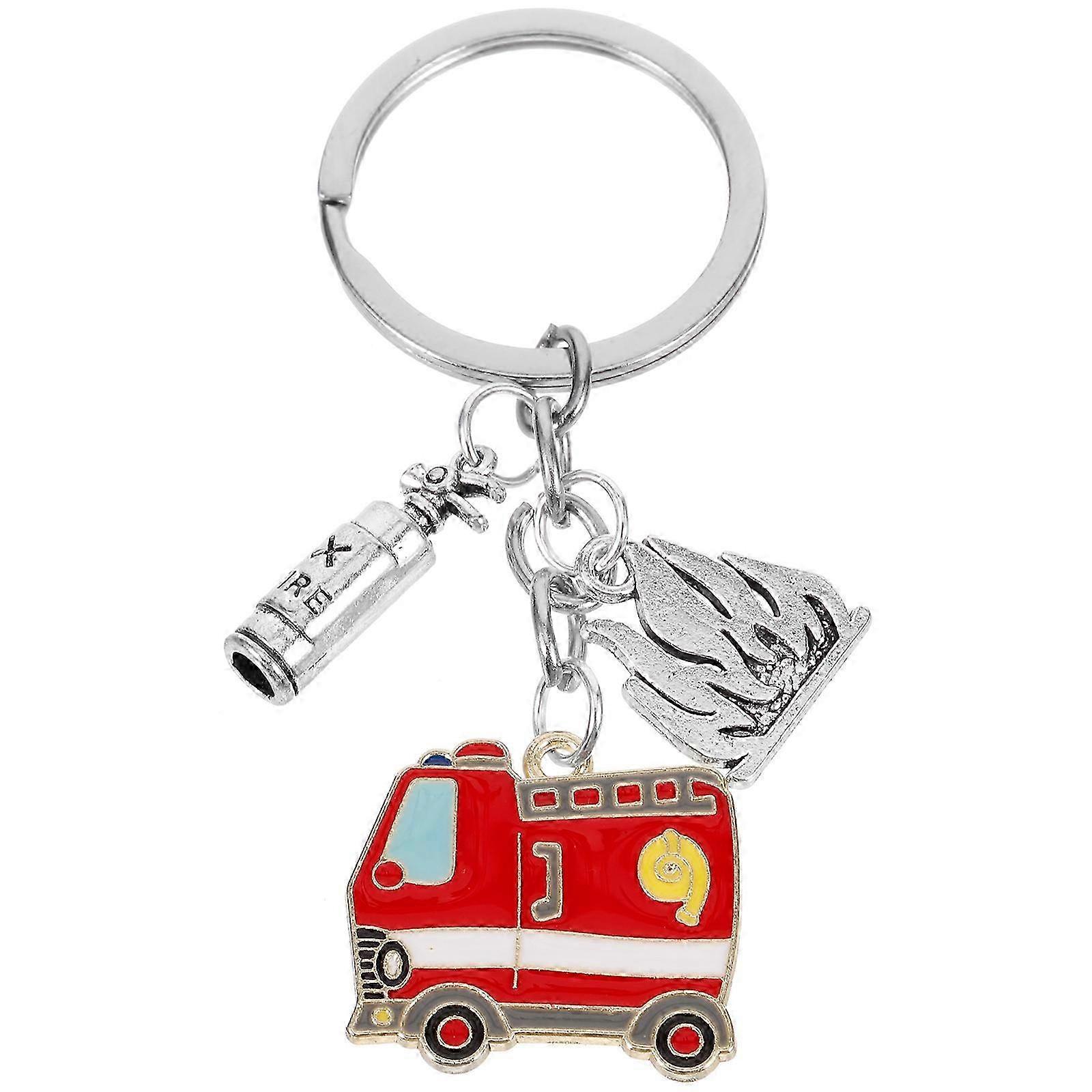 Cool Firefighter Keychain Fireman Keyring and Hanging Pendant Charm