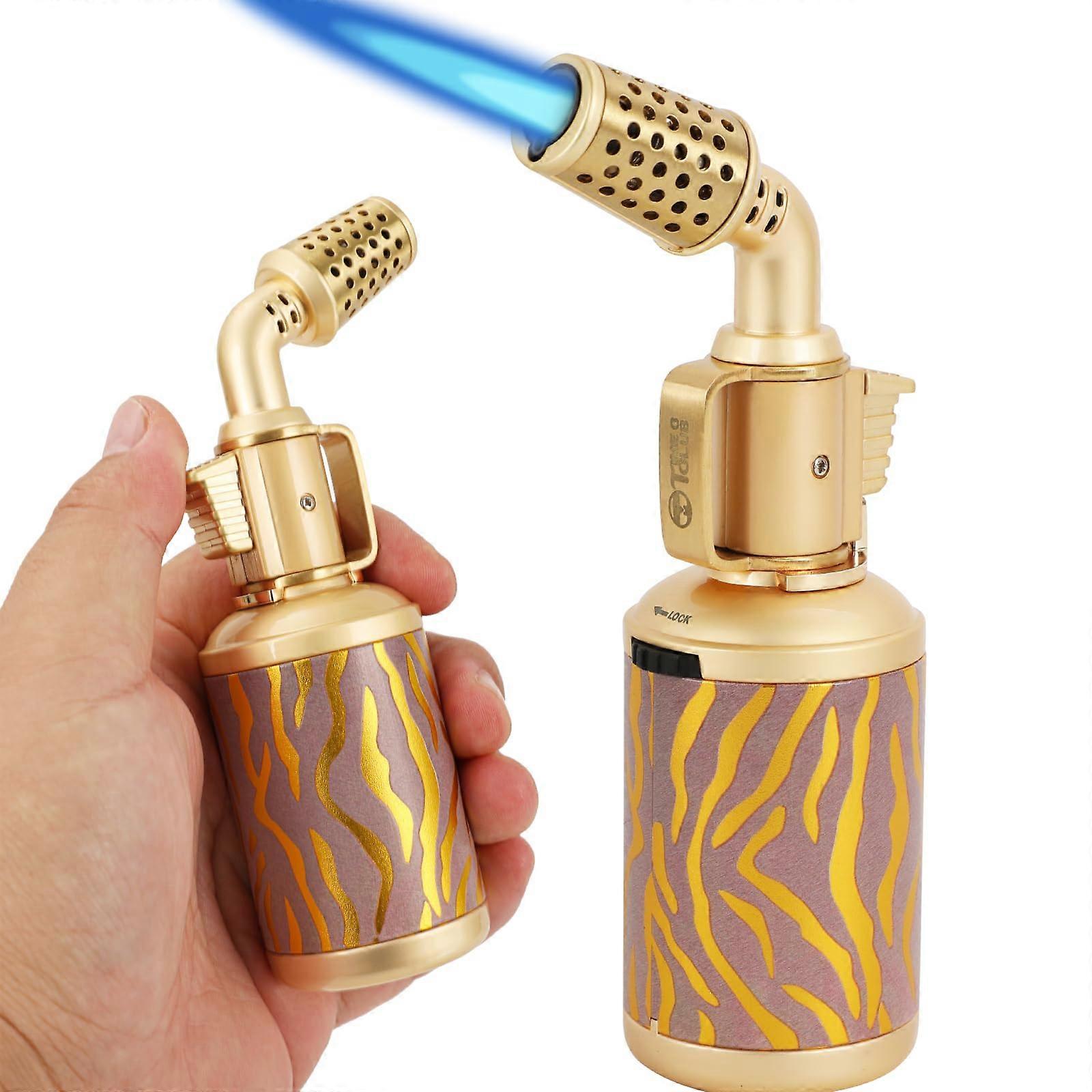 Professional Butane Cooking Torch with Safety Lock, Refillable Kitchen Blow Torch for Baking, BBQ