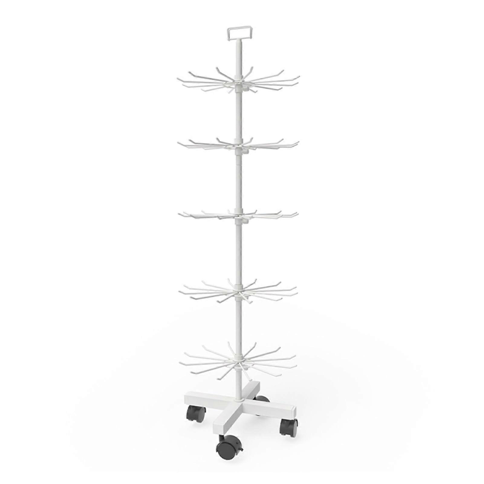 360 Degree Rotating Display Rack with Hooks, SpaceSaving Vertical Stand for Accessories and Boutiques