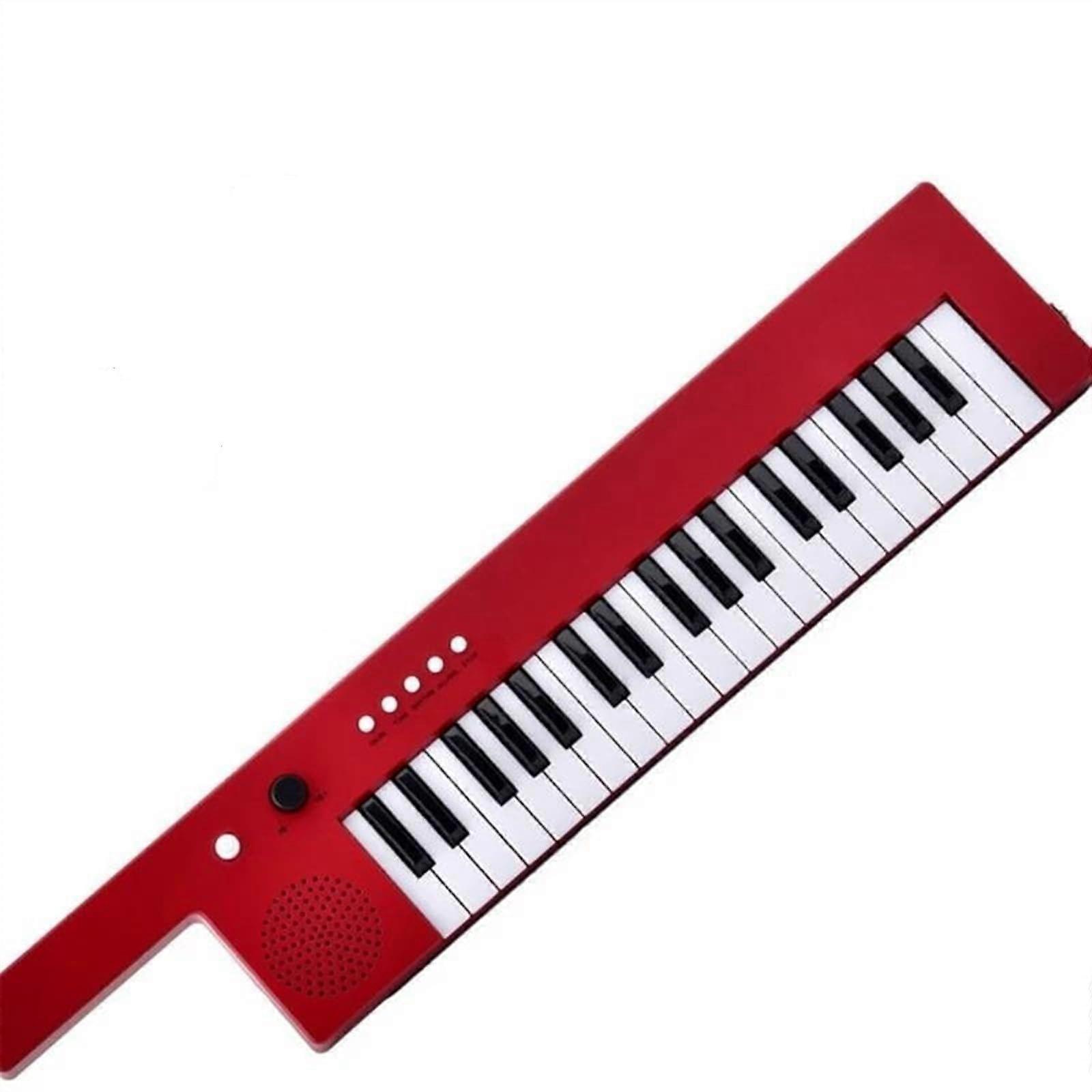 Electronic Keyboard Piano 37 Keys with Real Piano Touch and Guided Learning Mode Red