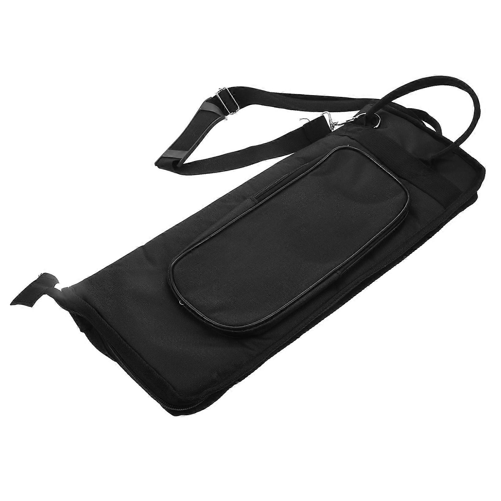 Large Capacity Drumstick Bag with Multiple Pockets for Sticks Mallets and Brushes Durable Black