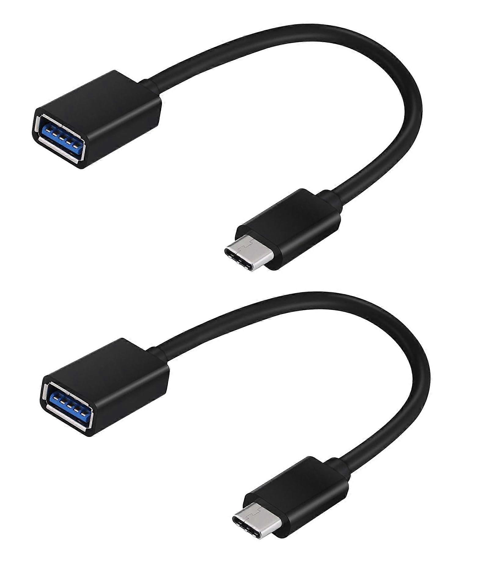 USB TypeC OTG Adapter 2 Pack for Tecno Phantom X2 Pro, Speed Data Transfer, Black