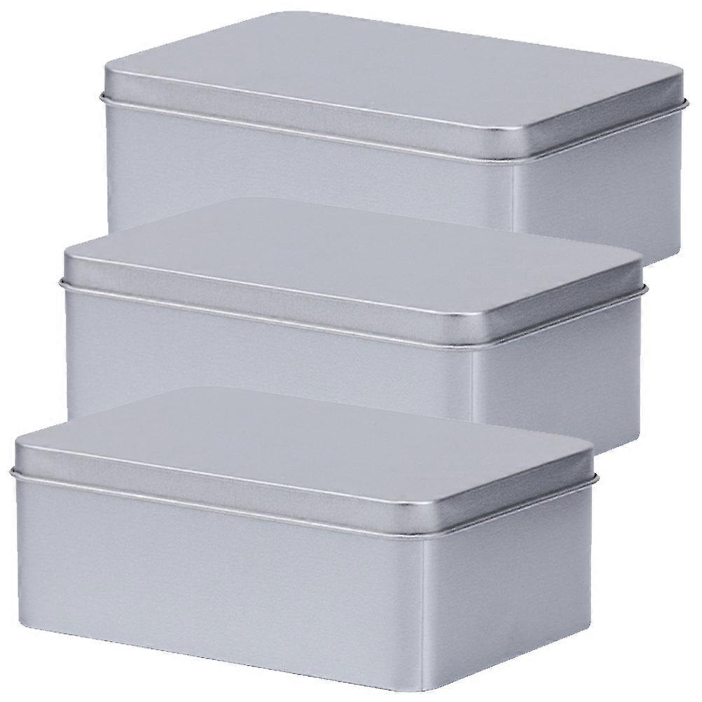 Tinplate Storage Box with Lid for Party Use 3Pcs Multipurpose Box
