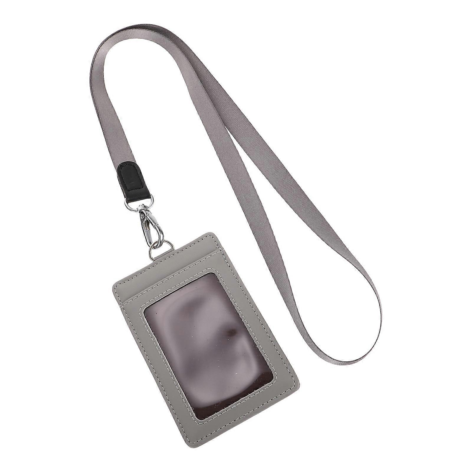 Waterproof Vertical Rectangle Cards Holder With Lanyard Suitable For Workers Staff 1Set