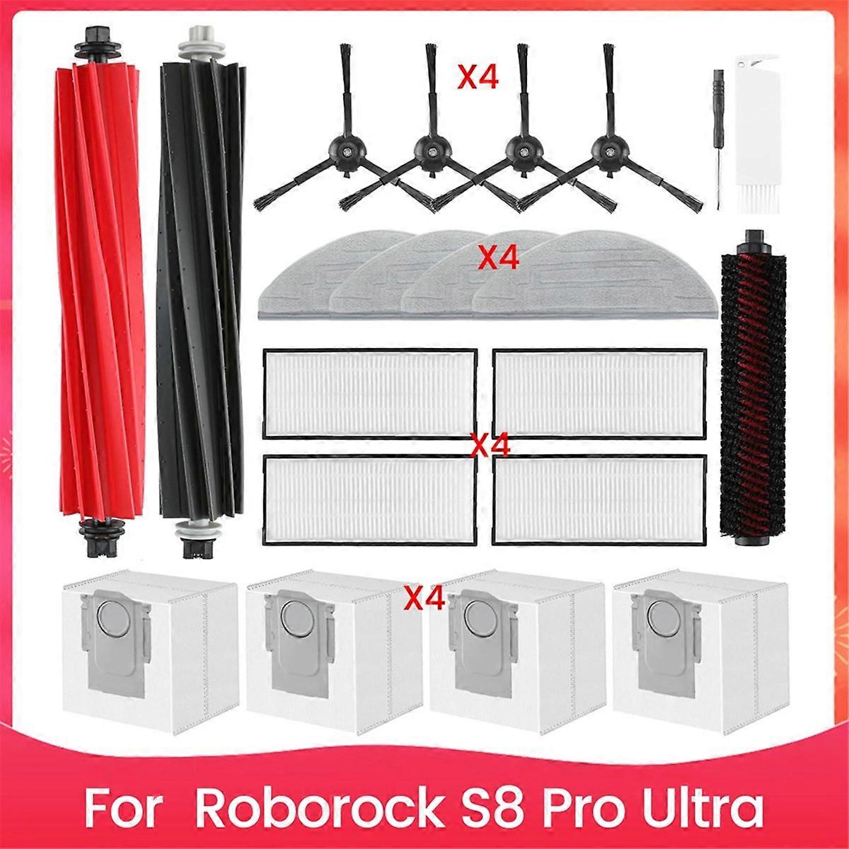 For S8 Pro Ultra Robot Vacuum,Main Rolling Side Brushes