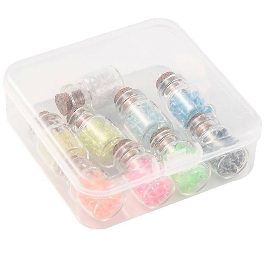 Assorted Color Glass Corked Bottles for Wish Messages 9Pcs Practical Set