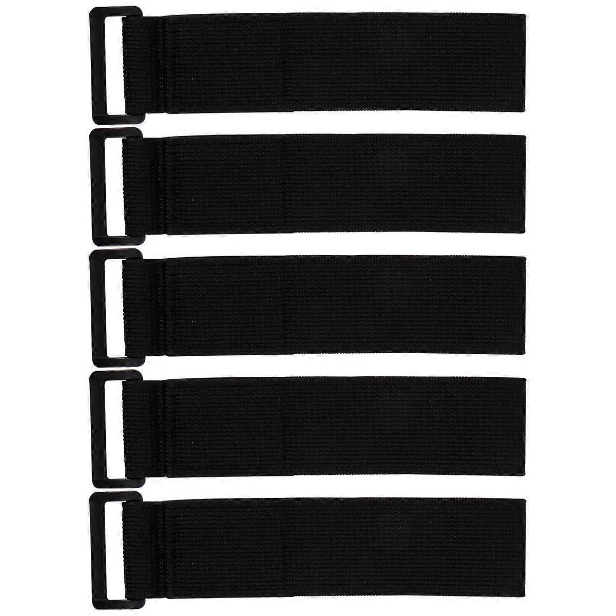 Loop Fastening Strap Hook and Loop Strap for Binding Use 15Pcs Black