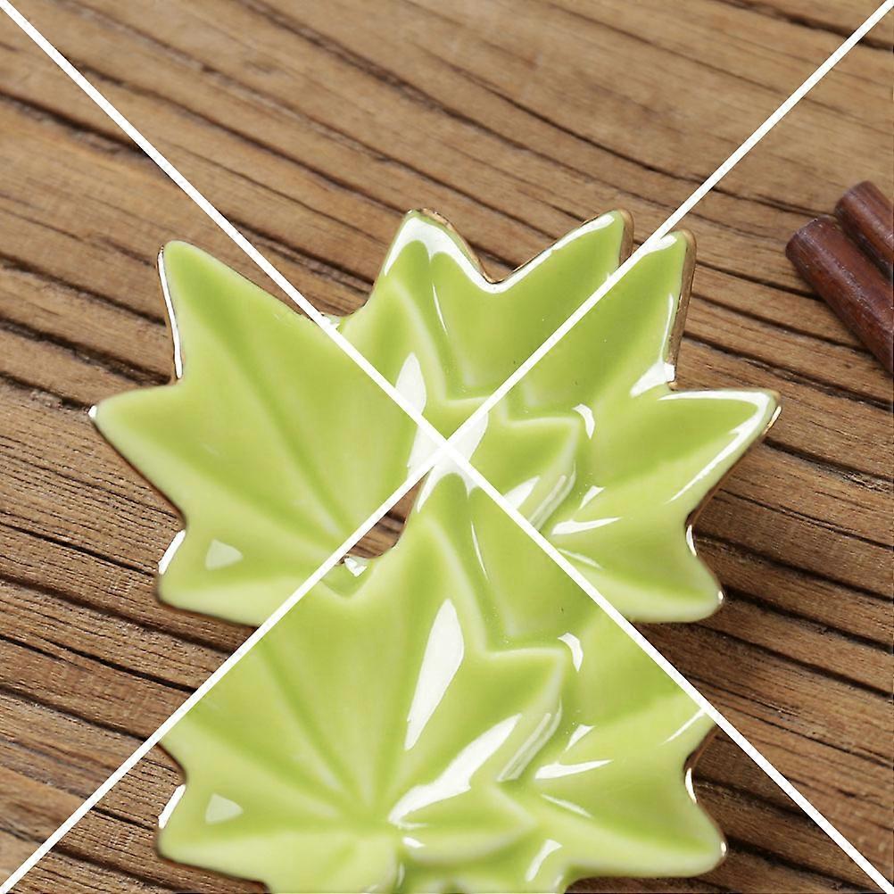Simulation Leaves Chopsticks Rests for Kitchen Use Red Ceramic