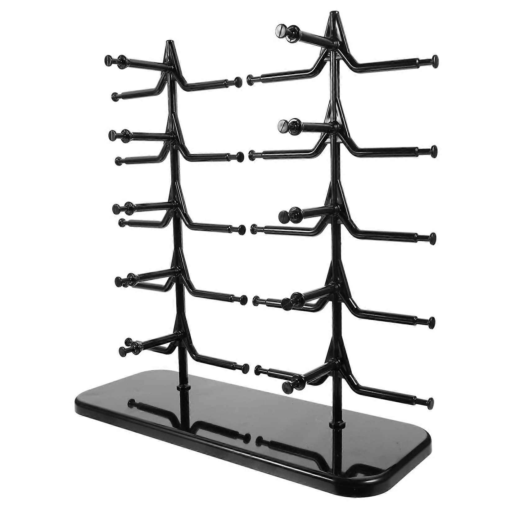 Sunglasses Display Stand Black ABS MultiSlot Eyeglasses Organizer Scratch Desktop Storage