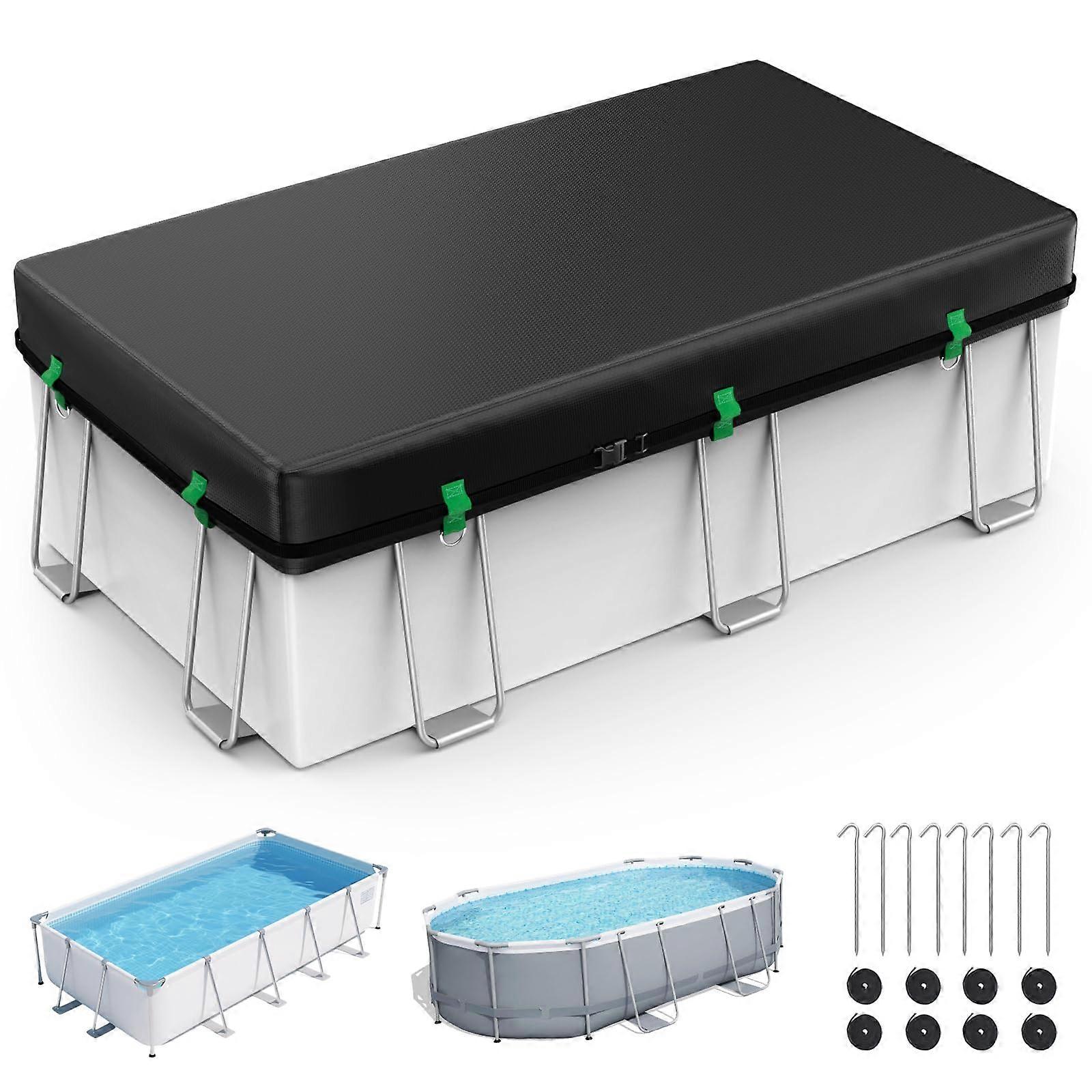 9x18 ft Above Ground Rectangular Pool Cover, Waterproof Dustproof Solar Heat Retention