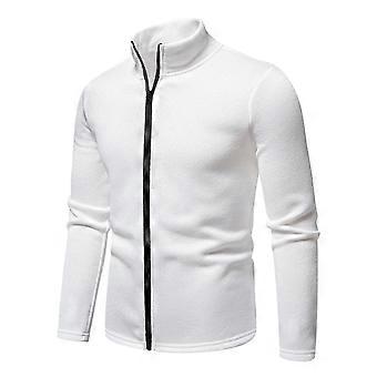 Herre Lette jakker Lett Varm Full Glidelås Slim Fit Stand Collar Frakk i Bomullsblanding Ensfarget Forretning Arbeid Fritid Kjole Fritids Yttertøy